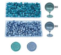 Cuenta de cera, ANBOSE 200 perlas de lacre Gris Azul y 200 perlas de lacre Pato Verde para lacre, perlas de lacre para hacer invitaciones de fiesta