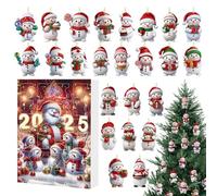 Cuenta Regresiva - Muñeco De Nieve Acrílico De 10.2 Pulgadas | Decoración De Vacaciones De Acrílico - Conjunto De Cuenta Regresiva De 24 Piezas - Decoración De Muñeco De Nieve Fes