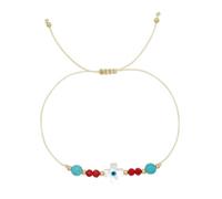 Cuenta religiosa de concha con ojos malvados con cristal natural elegante joyería cuentas textura adecuado para mujeres hombres regalo concha joyería con cuentas, Talla única, como se describe