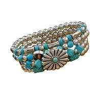 Cuenta turquesa de aleación ligera para piel sensible, cómoda, multicapa, accesorio de joyería, One Size, como se describe