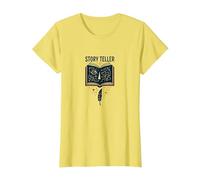 Cuentacuentos Libro Mágico Pluma Literario Camiseta, Mujer, Limón, S