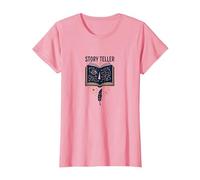 Cuentacuentos Libro Mágico Pluma Literario Camiseta, Mujer, Rosado, L