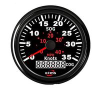 Cuentakilómetros del cuentakilómetros GPS 0-35Knots 0-40MPH for embarcaciones de yates con retroiluminación 3-3/8 '' (85mm) 12V 24V Para laboratorio