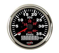 Cuentakilómetros del cuentakilómetros GPS 0-35Knots 0-40MPH for embarcaciones de yates con retroiluminación 3-3/8 '' (85mm) 12V 24V Para laboratorio