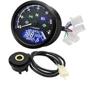 Cuentakilómetros Moto Medidor de 12000 RPM para motocicleta, velocímetro LCD, odómetro, tacómetro, indicador de nivel de combustible para motocicleta. Velocímetro digital(With sensor B)