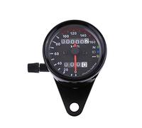 Cuentakilómetros para motocicleta, cuentakilómetros universal para motocicleta, manómetro de señal, pantalla digital dual KM/H (negro)