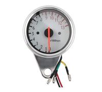 Cuentakilómetros velocímetro Tacómetro LED para Motocicleta, Medidor De, Contador Rev 0 A 13000 RPM, Velocímetro para, Viaje, Odómetro(White)