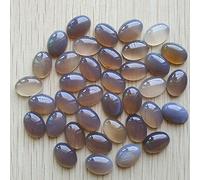 cuentas, 50 piezas/lote de cabujones ovalados ónix gris natural 10 x 14 mm for joyería