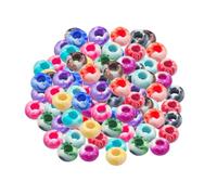 Cuentas Acrílicas, 100 Piezas, Agujero Grande, 0,55 Pulgadas, Collar Artesa | Cuentas Acrílicas Con Agujeros Grandes Para Bolígrafos, Collares, Manualidades, Pendientes DIY, Mujeres, Niñas, Niños Y Adult