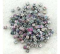 Cuentas acrílicas, 100 Uds. Cuentas de letras del alfabeto Multicolor, 7x4,0mm, 6x6mm, for hacer joyería DIY(72)