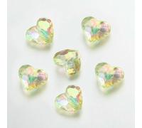 Cuentas acrílicas, 20 cuentas espaciadoras acrílicas de corazón amor, multicolor, 19 mm, for fabricación joyas(Yellow Green)