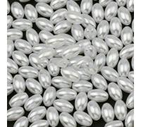 Cuentas acrílicas, 50/100/200 Uds. Perlas acrílicas blancas de imitación cuentas sueltas en forma lágrima for joyería DIY 4-14mm(6x10mm)