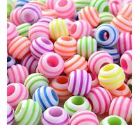 Cuentas acrílicas, 50 cuentas espaciadoras de tubo acrílico multicolor 0.354 x .472 in for hacer joyas(Coloful)