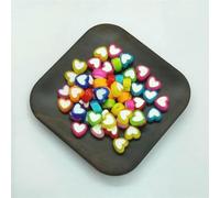 Cuentas acrílicas, 50 Uds. Cuentas acrílicas de corazón Multicolor 8mm for fabricación joyas, collares y pulseras DIY(MULTI)