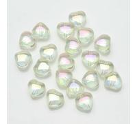 Cuentas acrílicas, 50 Uds. Cuentas de cristal con forma corazón 8mm, orificio recto, Multicolor, for hacer joyería DIY(CD26)