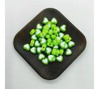 Cuentas acrílicas, Cuentas de corazón acrílico multicolor 4x8x8 mm for joyería bricolaje Paquete 150 piezas o 50(Green,50pcs)