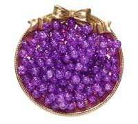 Cuentas acrílicas, Cuentas espaciadoras de vidrio craquelado 8 mm, multicolor, 50/100 unidades for la creación joyas DIY(Dark purple,100pcs)