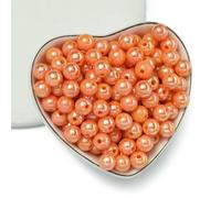 Cuentas acrílicas, Cuentas espaciadoras redondas acrílicas multicolores de 6-10 mm for hacer joyas DIY, paquete 50-100 piezas(Orange,8mm-100pcs)