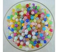 Cuentas acrílicas, Cuentas redondas acrílicas de 6-14 mm, multicolor, for hacer joyas DIY(Hyaline mixed color,10mm 50pcs)