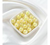 Cuentas acrílicas, Cuentas sueltas acrílicas redondas for hacer joyas DIY, multicolor, 8-15mm, 30-50 Uds(AB color Yellow,8mmx50pcs)