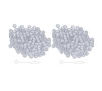 Cuentas acrílicas, cuentas sueltas con orificio grande, cuentas transparentes para trenzas de cabello para hombres y mujeres, accesorios para trenzado de barba y cabello, 200 Uds. (Plata)