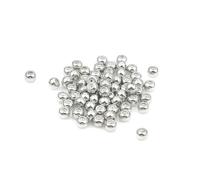 Cuentas acrílicas, Paquete de 10 cuentas espaciadoras ajuste silicona cobre for joyería, multicolor, varios tamaños(4.0mm Rhodium)