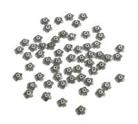 Cuentas acrílicas, Paquete de 50 topes cuentas flores plateadas y doradas for la fabricación joyas, 8 mm(7mm 50pcs-a)