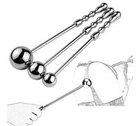 Cuentas anales extralargas de acero inoxidable, tapón anal con mango, dilatador de ano de metal, simulación de punto G, masturbación, juguete sexual para hombres, mujeres(M)