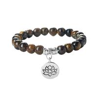 Cuentas de 8 mm Stretch Loto Colgante para Mujeres Pulseras Elásticas de Cuentas de Moda Moda Budista Pulsera Pulsera, フリーサイズ