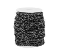 Cuentas de acero inoxidable de 1 metro, 1,5 mm/2 mm/2,5 mm/3,0 mm, cadenas de bolas para hacer llaveros, joyas, collares, pulseras, accesorios, color negro, cuentas de 3,0 mm