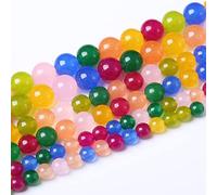 Cuentas de ágata de colores de 8 mm, cuentas redondas sueltas de gemas naturales, cuentas de piedra energética de cristal para hacer joyas, pulseras, collares