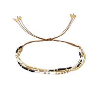 Cuentas de arroz tejidas a mano de moda, cadena de mano con cuentas ajustables, accesorios de moda hechos a mano para uso casual o formal, フリーサイズ