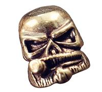 Cuentas de calavera talladas retro para trenzar y joyería cultural, diseño de cuerda trenzada, engranaje cultural, artesanía gótica, accesorios de metal, Blanco, Talla única