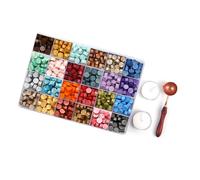 Cuentas de cera 380 piezas coloridas con caja de almacenamiento para sellar con cera tarjetas de sellos sobres cartas invitaciones de boda embalaje decoración proyectos artesanales (24 Colors(About