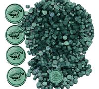 Cuentas de cera blanca sellada, 600 cuentas de cera blanca para sellos de cera, kit de cuentas de sellado de cera, perfecto para invitaciones de boda, envoltorios navideños (verde pino)