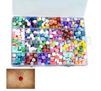 Cuentas de cera, cuentas de cera para sellos de sellos, cera de sellado de botellas | Cera para sellos con letras de colores, cera para sellos de letras creativas 24 colores mezclados para hacer