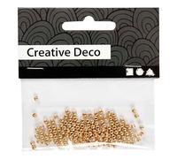 Cuentas de cera, D: 2,7 mm, oro, 150 unidades