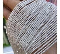 Cuentas De Circón Facetadas, Cuentas Pequeñas De Cristal De Piedra Natural De 2 3mm Para Fabricación De Joyas, Collar Con Abalorio DIY, Accesorios Para Pulseras, 38cm,Blanco,3mm
