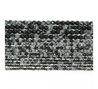 Cuentas de citrino, ópalo, jade y ónix facetadas naturales, de 2, 3 y 4 mm, para hacer joyas, accesorios de pulsera DIY, color copo de nieve, 3,0 m (aprox. 110 unidades)