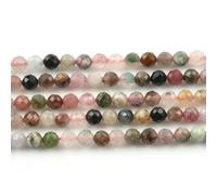 Cuentas de citrino, ópalo, jade y ónix facetadas naturales, de 2, 3 y 4 mm, para hacer joyas, accesorios de pulsera DIY, turmalina, 2 mm (aprox. 170 unidades)