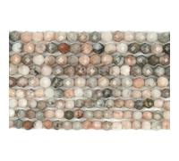 Cuentas de citrino, ópalo, jade y ónix facetadas naturales, de 2, 3 y 4 mm, para hacer joyas, accesorios de pulsera DIY, color rosa cebra, 2 mm (aprox. 170 unidades)