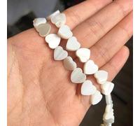 Cuentas de concha de agua dulce blanca Natural, cuentas de corazón, estrella cruzada, madre redonda de perla, cuentas sueltas para fabricación de joyería, pulsera DIY-8mm corazón
