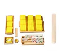 Cuentas de conteo Montessori, materiales matemáticos Montessori con alfombra suave, juego de banco decimal Montessori (amarillo)