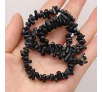 Cuentas de coral de piedra natural, cuentas sueltas de forma irregular, cuentas de aislamiento para fabricación de joyas, bricolaje, para pulsera, collar, accesorios, negro, 6x12mm