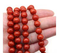 Cuentas de Coral Rojo de Hierba Redonda de Las Cuentas Sueltas for la fabricación de Joyas Bricolaje Collar de Pulsera de 15 "Pulgadas 6/8/10 / 12mm de selección de tamaño