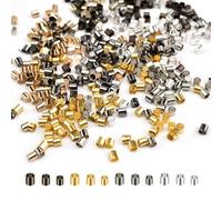 Cuentas de crimpado para hacer joyas, 1200 cuentas de tubo de crimpado, extremos de tubo de crimpado, cuentas espaciadoras para hacer pulseras de 1,5 mm, 2 mm, 2,5 mm