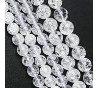 Cuentas de cristal azul claro natural de calidad 5A, cuentas sueltas de cristal craquelado azul para hacer joyas, pulseras, collares de mujer, 4-12 mm, cristal craquelado b, 8 mm, 46 a 48 pie