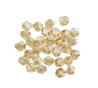 Cuentas de cristal bicónicas, Cuentas de cristal bicono 4MM, paquete 100 multicolores for fabricación joyería DIY(Champagne)