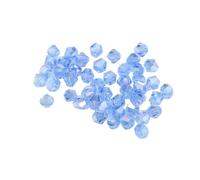 Cuentas de cristal brillantes 4 mm, cuentas vidrio, espaciadoras sueltas for pulseras, fabricación joyas DIY, 200 piezas para pulseras de amistad(Light blue ab)