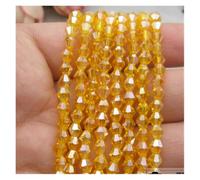 Cuentas de cristal chapadas en color AB rojo rosa 4 mm, nudo lazo bicono, diadema, borla, accesorios joyería, aretes, pulseras para pulseras de amistad(Picture color-03)